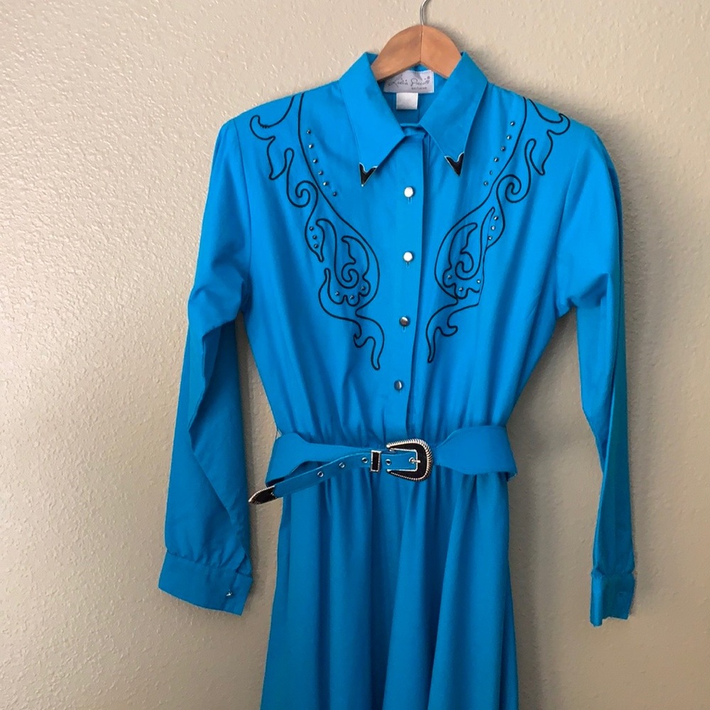 Lilia Smith Exclusive Teal Western Dress